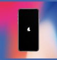 turn on screen smartphone similar to iphon x vector image vector image