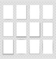 blank paper cards with different shadows isolated vector image