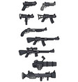 cartoon black and white weapons icons vector image vector image