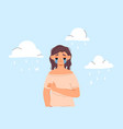 depressed cartoon female characters young woman vector image
