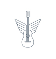 rock guitar acoustic music thin lines icon vector image