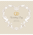 wedding heart frame gold vector image