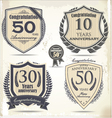 anniversary retro labels vector image