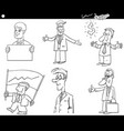 black and white cartoon funny businessmen vector image