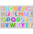 multicolor alphabet stickers vector image