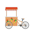 street food ice cream vendor bicycle icon isolated vector image