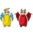 drawn colored angel and devil vector image