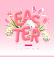 easter background with colorful eggs vector image