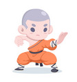 shaolin warrior monk cartoon vector image vector image