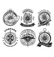 compass tattoo templates set vector image