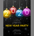 new year poster template with bright balls vector image