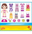 paper doll with summer set of clothes vector image