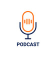 podcast mic icon symbol logo microphone talk audio vector image vector image