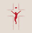 religious banner with cross and crucifix jesus vector image vector image