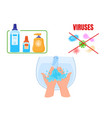 washing hand stop viruses vector image