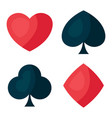 set four playing cards symbols vector image vector image