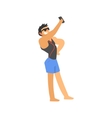 guy in shades taking selfie vector image