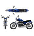 motorcycle realistic various views of modern vector image