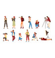 photographers people with cameras professionals vector image
