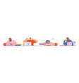 sleepy people in office dizzy employees sleeping vector image vector image