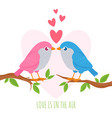 bird love cute birds lovers on branch romance vector image