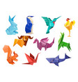 creative japanese origami flat item set vector image
