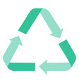 green recycling symbol three rotating arrow vector image vector image