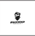 black ninja logo design template vector image vector image