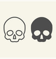 skull line and glyph icon danger vector image