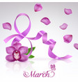 greeting card on 8 march vector image