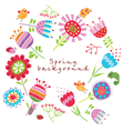 greeting card with funny birds vector image vector image