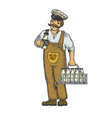 milk man line art sketch vector image vector image
