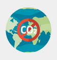prohibiting emissions carbon dioxide co2 red sign vector image vector image