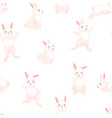 seamless pattern with cute easter bunnies vector image