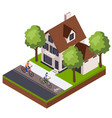 cycling isometric composition vector image