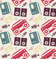 retro gadgets monochrome pattern vector image