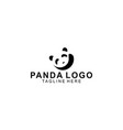 panda bear silhouette logo design template vector image vector image
