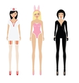 sexy women in erotic role play costumes vector image