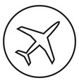 airplane icon round linear symbol airport sign vector image