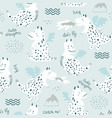 childish seamless pattern with cute dragons vector image