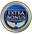 extra bonus blue label vector image vector image