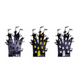halloween silhouettes of watercolor castles vector image vector image