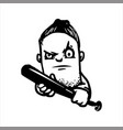 hand drawn sketch of a gangster with baseball bat vector image