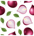 realistic 3d detailed red onion seamless pattern vector image vector image