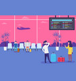 people in airport waiting flight men and women vector image