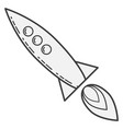 rocket icon flying spaceship in black line style vector image vector image