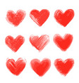 set of hand drawn hearts design element vector image vector image