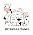 best friends forever vector image