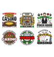 casino gambling games roulette poker cards dice vector image vector image
