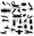 silhouettes of insects vector image
